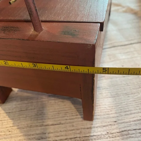 Rustic Wooden Dollhouse Bench with Storage - Picture 8 of 9